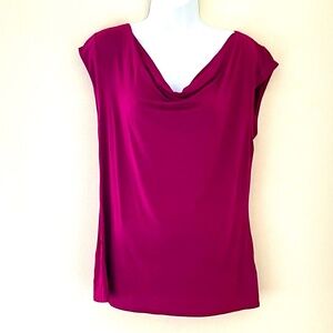 NWT Premise draped neck fuchsia t-shirt, Petite Large